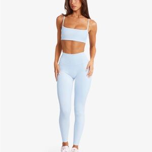 Crop Shop Boutique Ice Blue Long Sleeve Crop Top and Leggings Set